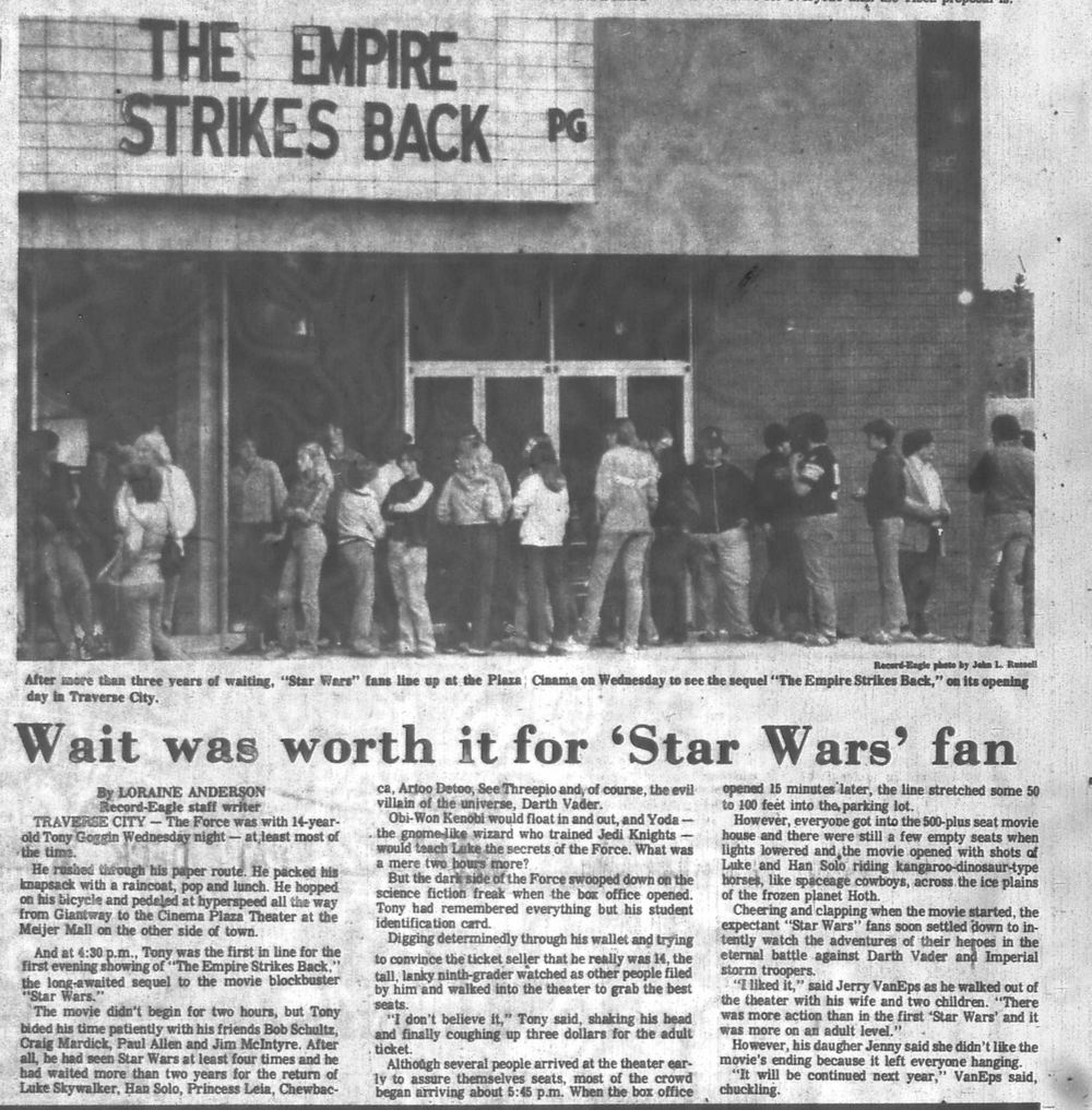 Plaza Cinema 1 and 2 - Empire Strikes Back - Opening Day - Plaza Cinemas - 6-19-80 From Joe Perkette (newer photo)